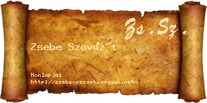 Zsebe Szovát névjegykártya
